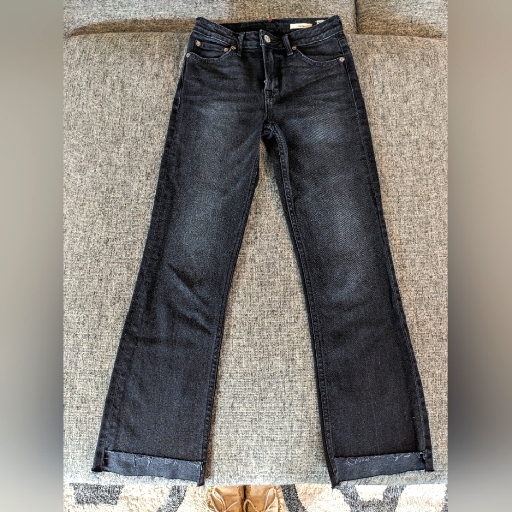 NOEND Denim High Rise Kick Flare Black Jeans